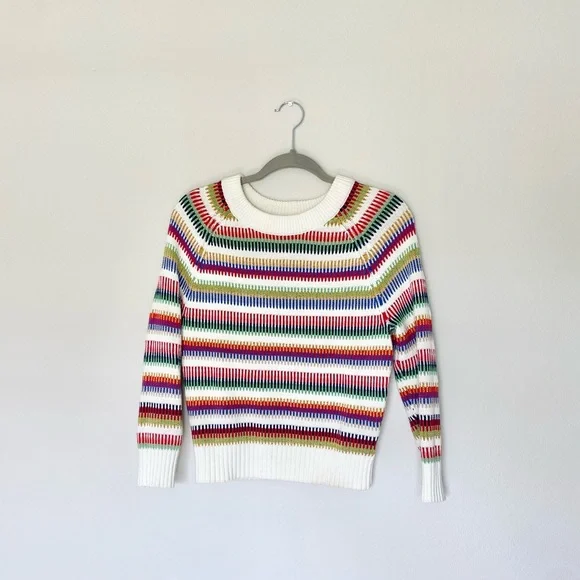 The Reeds | J. Crew Rainbow Knit Striped Crew Neck Sweater - Picture 8 of 12